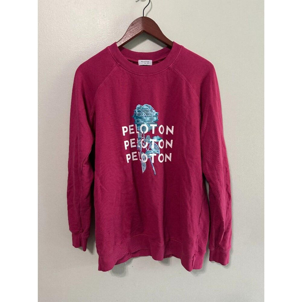 Peloton Everyday Oversized Crewneck Sweatshirt Womens Small Pink Pullover